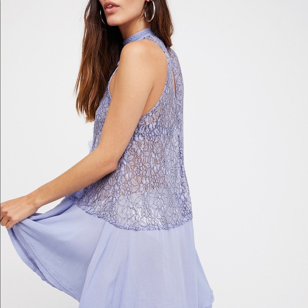 NWOT Free People “Cross my Heart” Lace Tunic
